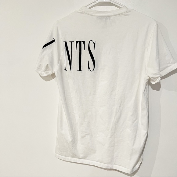 All Saints Revolve Graphic Spell Out Logo Separo Crew Tee in Cream Size Small - Picture 5 of 6